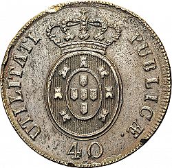 Large Reverse for 40 Réis 1827 coin