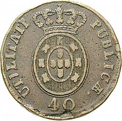 Large Reverse for 40 Réis 1828 coin