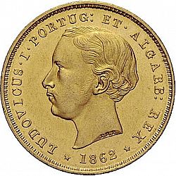 Large Obverse for 5000 Réis ( Meia Coroa ) 1862 coin