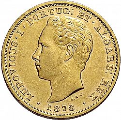Large Obverse for 5000 Réis ( Meia Coroa ) 1878 coin