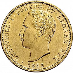 Large Obverse for 5000 Réis ( Meia Coroa ) 1883 coin