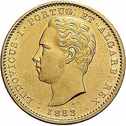 Large Obverse for 5000 Réis ( Meia Coroa ) 1883 coin