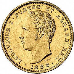 Large Obverse for 5000 Réis ( Meia Coroa ) 1888 coin