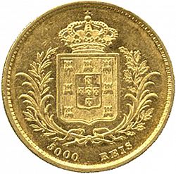 Large Reverse for 5000 Réis ( Meia Coroa ) 1863 coin