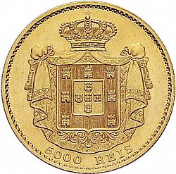 Large Reverse for 5000 Réis ( Meia Coroa ) 1867 coin