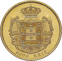 Large Reverse for 5000 Réis ( Meia Coroa ) 1868 coin