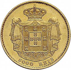 Large Reverse for 5000 Réis ( Meia Coroa ) 1874 coin