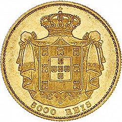 Large Reverse for 5000 Réis ( Meia Coroa ) 1877 coin
