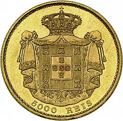 Large Reverse for 5000 Réis ( Meia Coroa ) 1886 coin