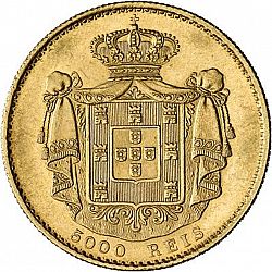 Large Reverse for 5000 Réis ( Meia Coroa ) 1888 coin