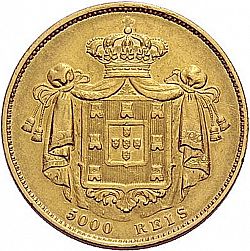 Large Reverse for 5000 Réis ( Meia Coroa ) 1861 coin