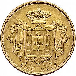 Large Reverse for 5000 Réis ( Meia Coroa ) 1861 coin