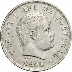 Large Obverse for 500 Réis ( Cinco Tostôes ) 1896 coin