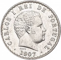 Large Obverse for 500 Réis ( Cinco Tostôes ) 1907 coin