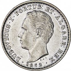 Large Obverse for 500 Réis ( 5 Tostôes ) 1872 coin