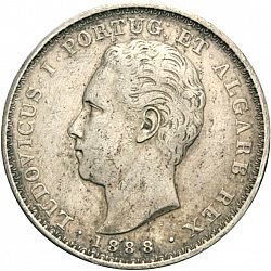 Large Obverse for 500 Réis ( 5 Tostôes ) 1888 coin