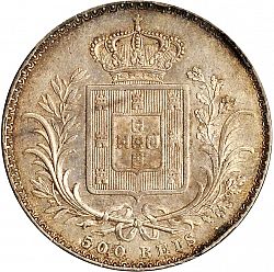 Large Reverse for 500 Réis ( 5 Tostôes ) 1864 coin