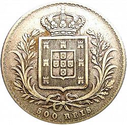 Large Reverse for 500 Réis ( 5 Tostôes ) 1875 coin