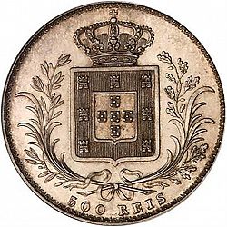 Large Reverse for 500 Réis ( 5 Tostôes ) 1879 coin