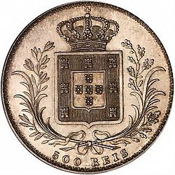 Large Reverse for 500 Réis ( 5 Tostôes ) 1879 coin