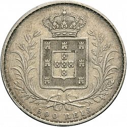 Large Reverse for 500 Réis ( 5 Tostôes ) 1888 coin