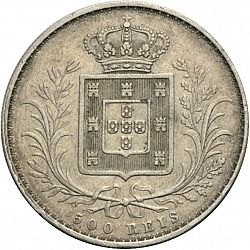 Large Reverse for 500 Réis ( 5 Tostôes ) 1888 coin