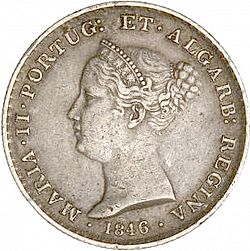 Large Obverse for 500 Réis ( 5 Tostôes ) 1846 coin