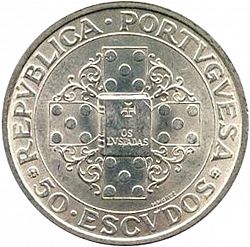 Large Obverse for 50 Escudos 1972 coin