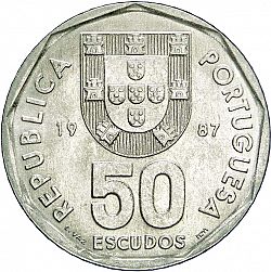 Large Obverse for 50 Escudos 1987 coin