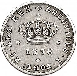 Large Obverse for 50 Réis ( Meio Tostâo ) 1876 coin