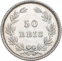 Large Reverse for 50 Réis ( Meio Tostâo ) 1874 coin