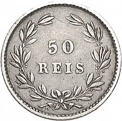 Large Reverse for 50 Réis ( Meio Tostâo ) 1876 coin