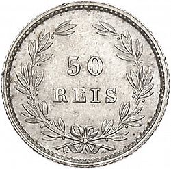 Large Reverse for 50 Réis ( Meio Tostâo ) 1877 coin
