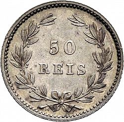 Large Reverse for 50 Réis ( Meio Tostâo ) 1889 coin