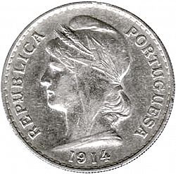 Large Obverse for 50 Centavos 1914 coin