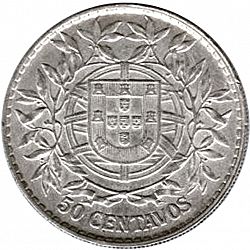 Large Reverse for 50 Centavos 1914 coin