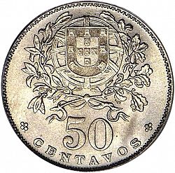 Large Reverse for 50 Centavos 1927 coin