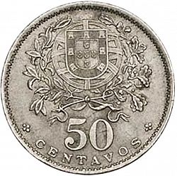 Large Reverse for 50 Centavos 1929 coin
