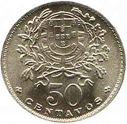 Large Reverse for 50 Centavos 1962 coin
