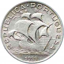 Large Obverse for 5 Escudos 1933 coin