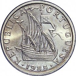 Large Obverse for 5 Escudos 1985 coin
