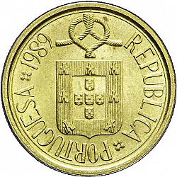 Large Obverse for 5 Escudos 1989 coin