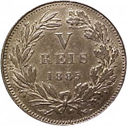 Large Obverse for 5 Réis 1885 coin