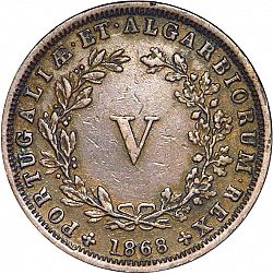Large Reverse for 5 Réis 1868 coin