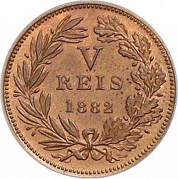 Large Reverse for 5 Réis 1882 coin
