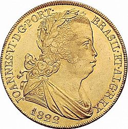 Large Obverse for 6400 Réis ( Peça ) 1822 coin