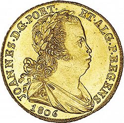 Large Obverse for 6400 Réis ( Peça ) 1806 coin