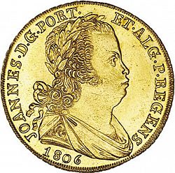 Large Obverse for 6400 Réis ( Peça ) 1806 coin