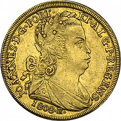 Large Obverse for 6400 Réis ( Peça ) 1808 coin