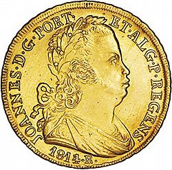 Large Obverse for 6400 Réis ( Peça ) 1814 coin